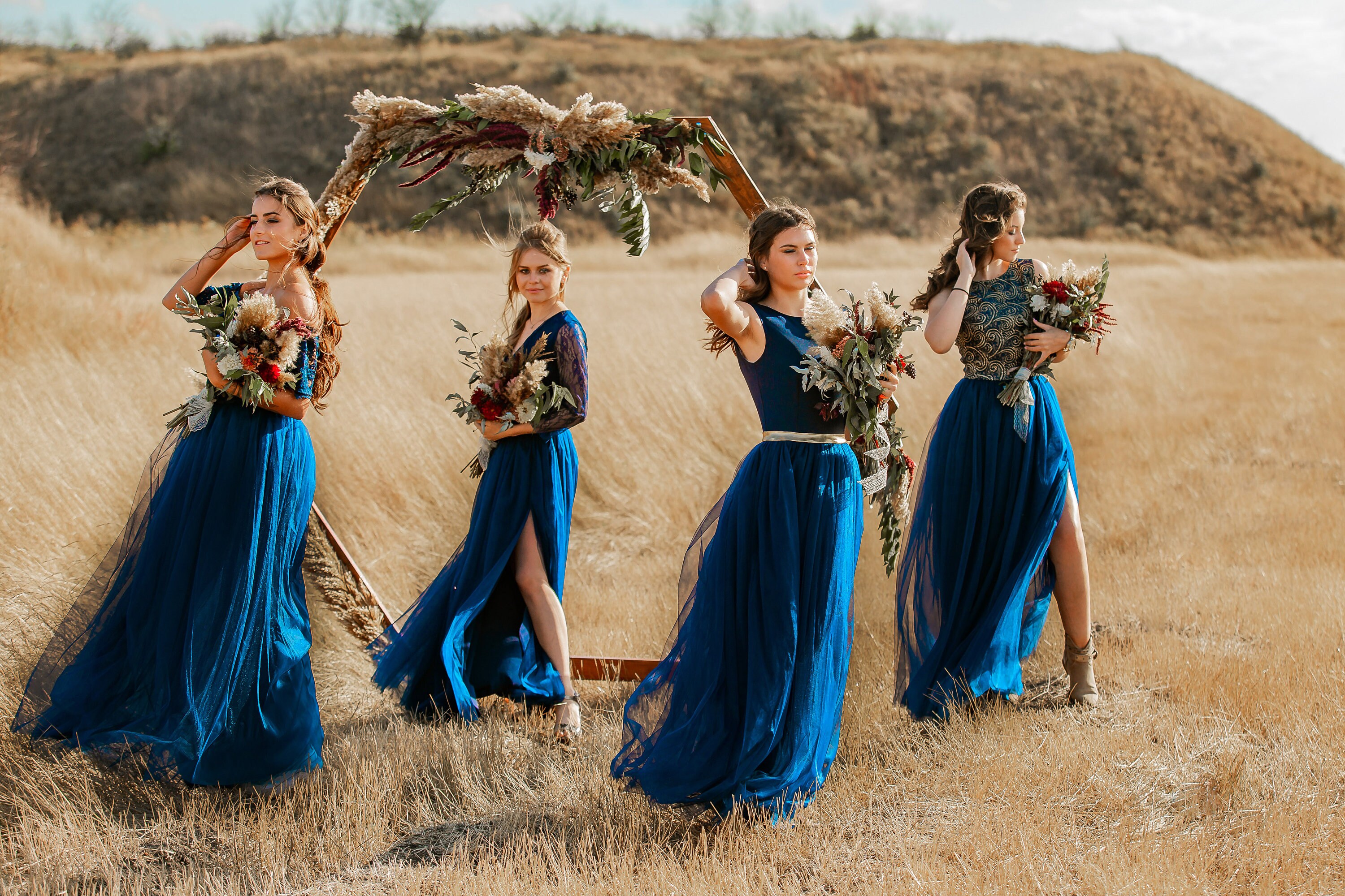 Bridesmaid Dress Dark Blue Bridesmaid Dress Floor Lenght