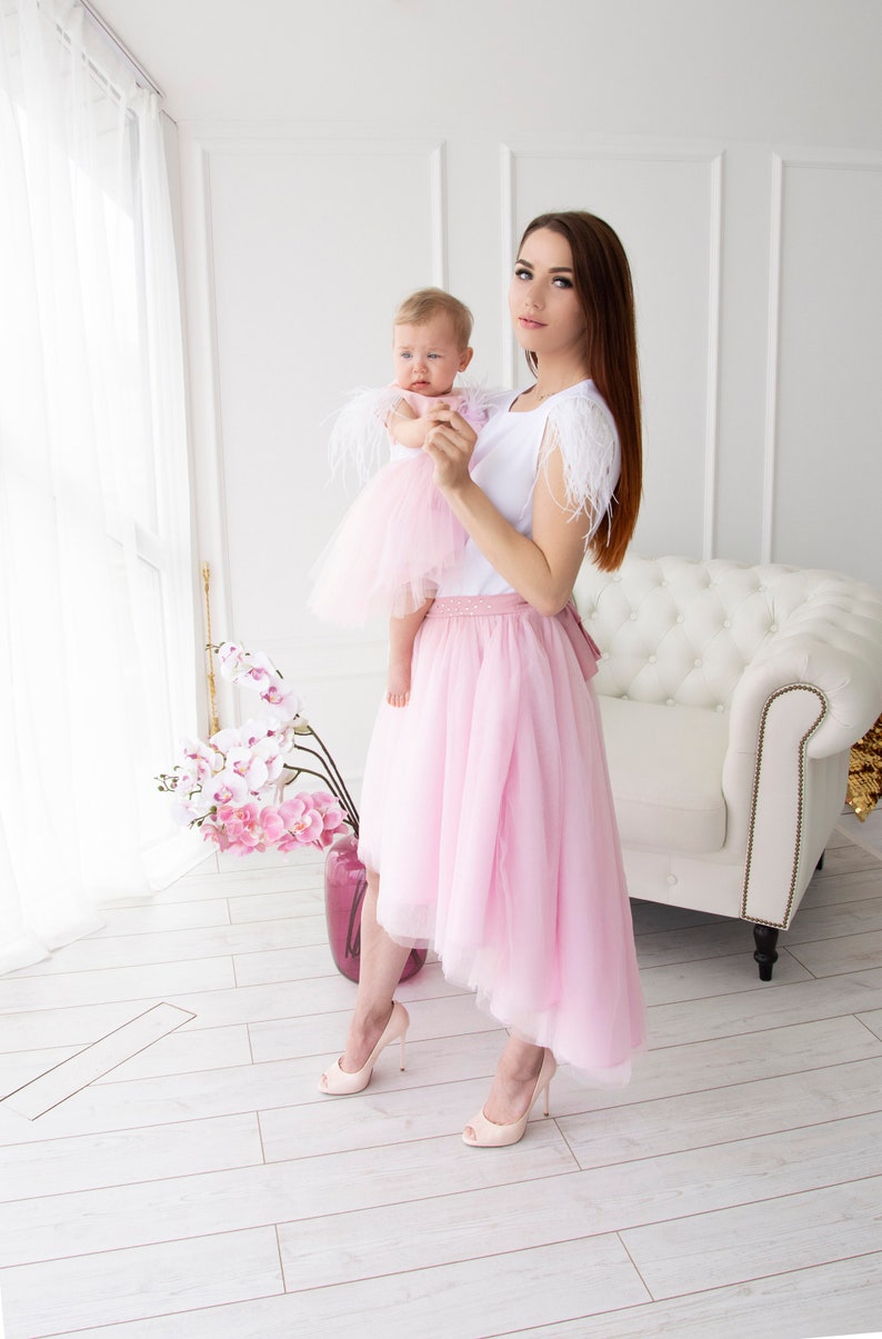 Mother daughter dress Mother daughter outfits Mommy and me dress Matching dresses Pink mother daughter Mother daughter tulle dress Family image 2