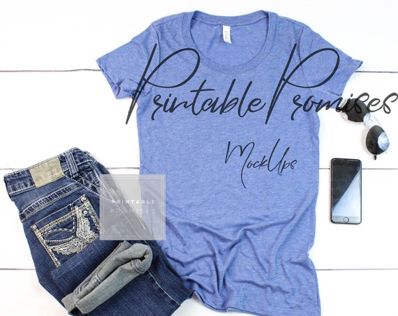 Blue T-Shirt Mockup Bella Canvas 8413 Mockup Shirt Blue T-Shirt Mockup Bella Canvas 8413 Mockup Shirt