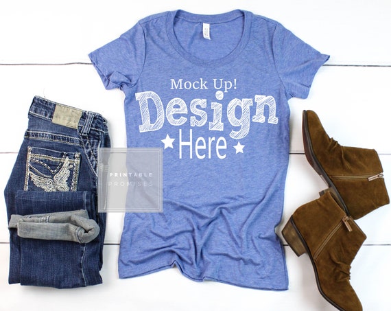Bella Canvas 8413 Athletic Blue T-Shirt Mockup Bella Canvas 8413 Athletic Blue T-Shirt Mockup