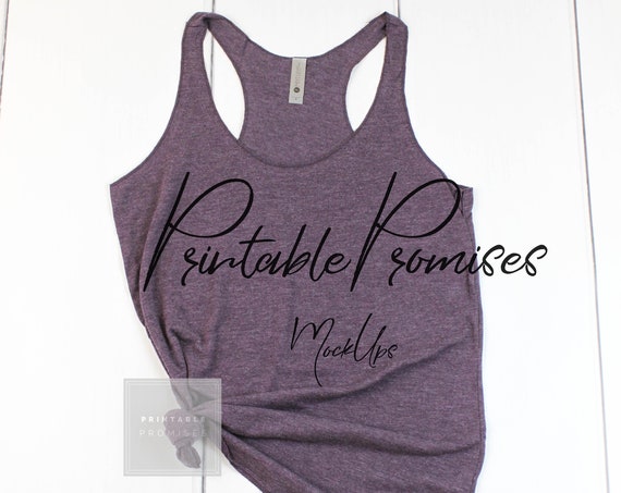 Next Level 6733 Vintage Purple Tank Top Mockup Purple