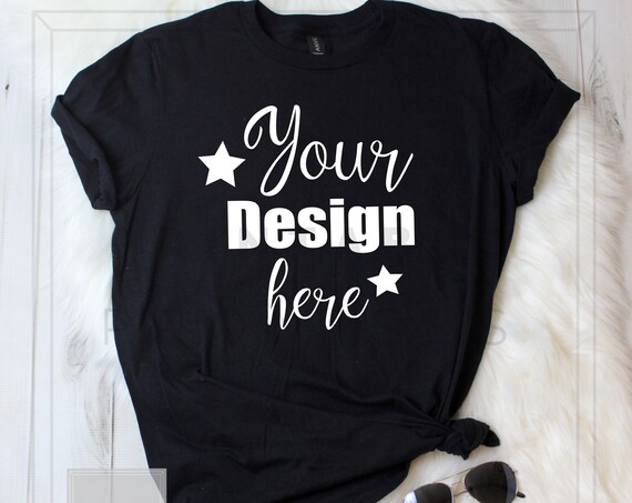 Download Black T Shirt Mock Up Anvil Black Mock Up Mockups Editorial Free Download PSD Mockup Templates