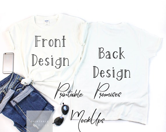 Front Back White Shirt Mock Upwhite Mockup Front Back