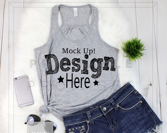 Tank Top Mock Up Bella Canvas Athletic Heather 8800 Tank Top Mock Up Bella Canvas Athletic Heather 8800