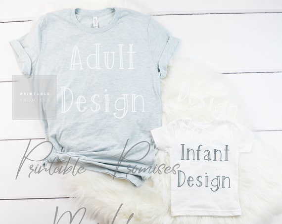 Adult Infant Mockup Bella Canvas Family Mock Ups Ice