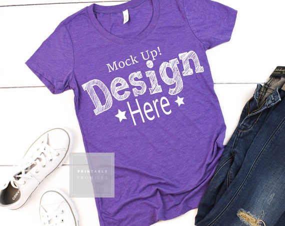 Bella Canvas Purple Triblend Shortsleeve T-Shirt Mockup 8413 Purple Bella Canvas Purple Triblend Shortsleeve T-Shirt Mockup 8413 Purple