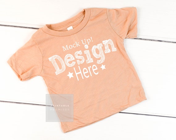 Bella Canvas Baby Shirt Mockup Infant Peach Shirt Mockup