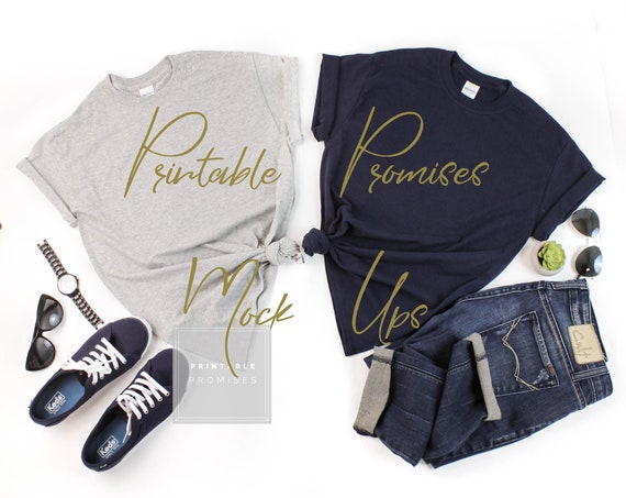 Gildan 500 Unisex Shirt Mockups Gildan Mock Up Navy