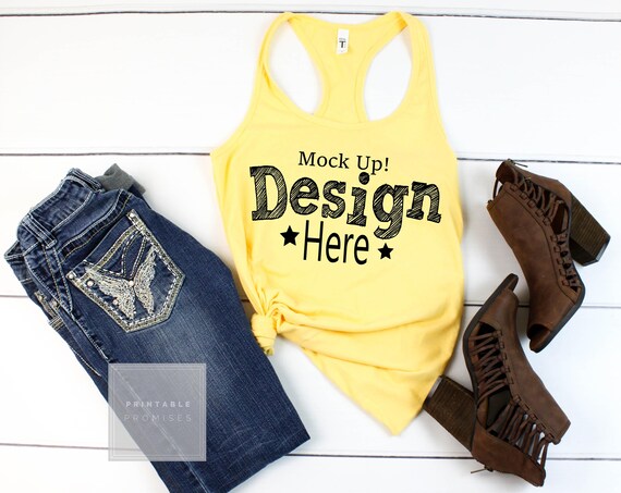 Next Level Ideal Racerback Banana Cream Tank Top Shirt