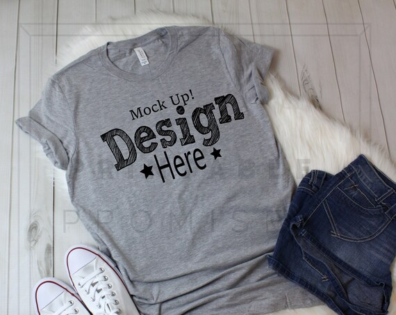 Bella Canvas Unisex T-Shirt Mockup Deep Heather Bella