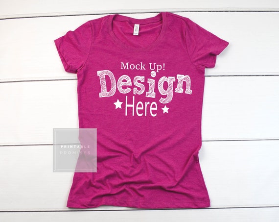 Bella Canvas 8413 Berry Triblend T-Shirt Mockup Vinyl