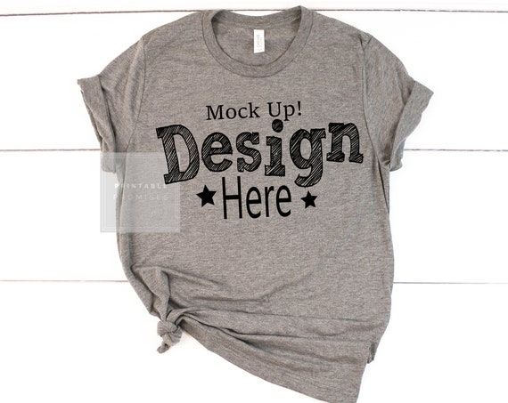 Download Free Bella Canvas 8413 Grey Shirt Mock Up Grey Mockup (PSD) - Download Free Bella Canvas 8413 ...