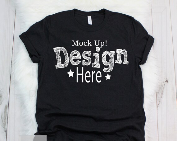 Black T-Shirt Mockup Bella Canvas Shirt Mock Up