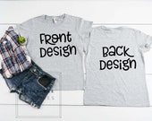 Anvil Heather Grey Front Back Shirt Mock Up Anvil 780L Shirt Mock up, MockUp Front Back, Shirt Photo, Shirt Only Image, White Background
