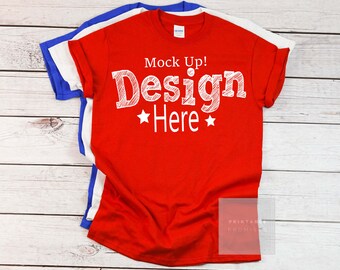 Download Gildan 500 Unisex Royal Blue T Shirt Mockup Gildan Mock up ...