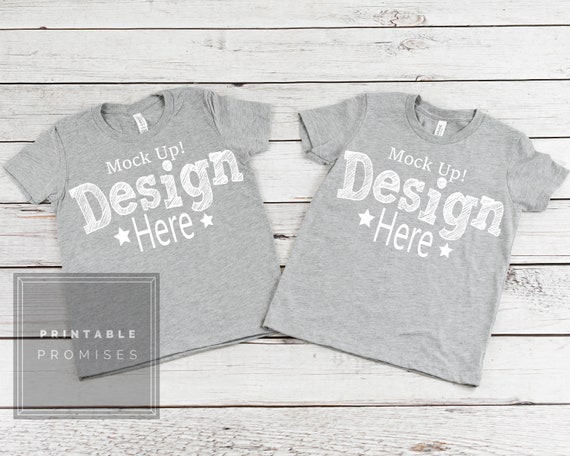 Matching Twins Youth Shirt Mockup Bella Canvas 3001y Youth Matching Twins Youth Shirt Mockup Bella Canvas 3001y Youth