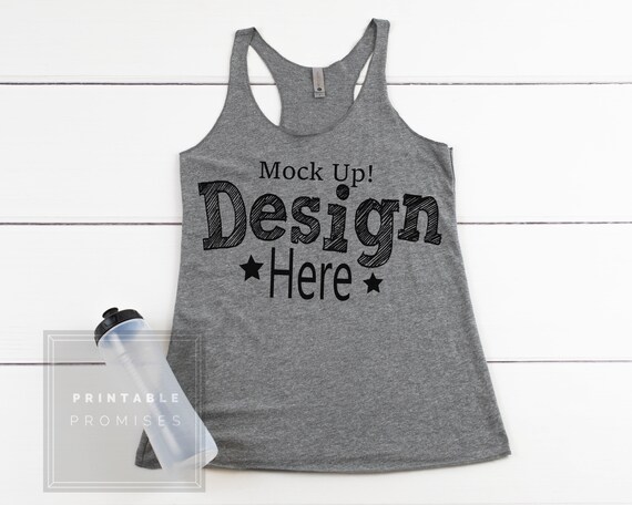 Next Level 6733 Premium Heather Tank Top Mockup Gym Next Level 6733 Premium Heather Tank Top Mockup Gym
