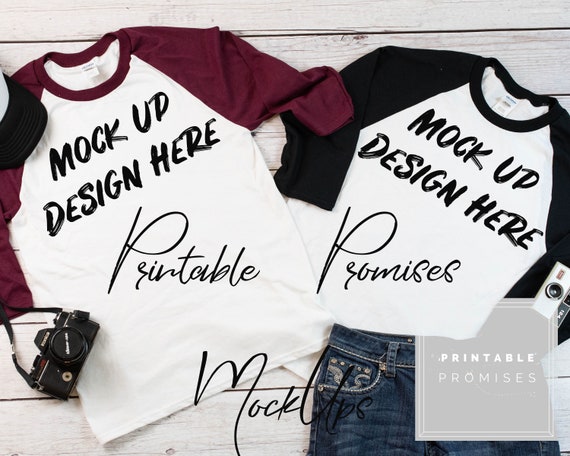Download Gildan 570 Raglan Shirt Mock Ups Couples Raglan Shirt - T ...