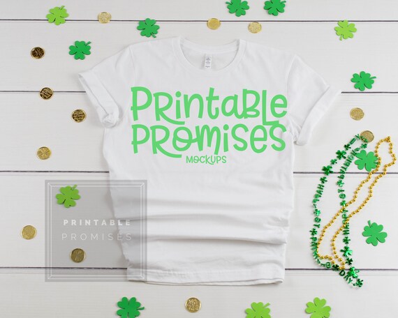Bella Canvas 3001 White St Paticks Shirt Mockup T Bella Canvas 3001 White St Paticks Shirt Mockup T