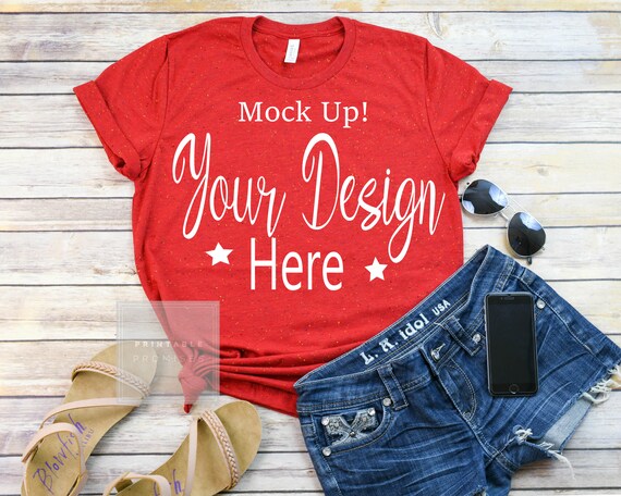 Bella Canvas Mockup Shirt Red Shirt Mock Up Product Bella Canvas Mockup Shirt Red Shirt Mock Up Product