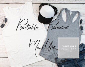 Download Couples Tank Top Mockup, His Her Tank Top Mockup, Gildan ...