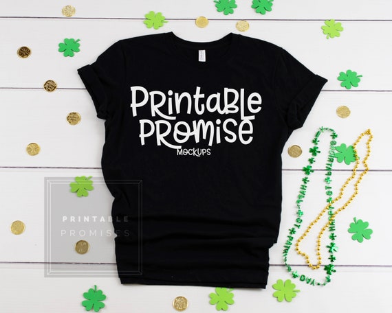 Bella Canvas 3001 Black St Paticks Shirt Mockup T Bella Canvas 3001 Black St Paticks Shirt Mockup T