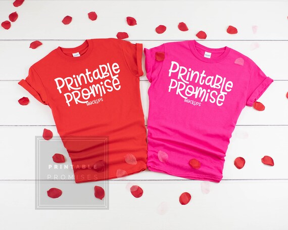 Download Gildan 500 His Her Valentines Shirt Mock Up Couples - Gray ...