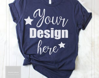 Download Navy T Shirt Mockup, Navy Mock Up Shirt, Women TShirt ...