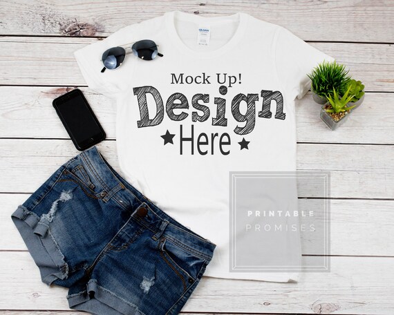 Gildan 500l White Short Sleeve Shirt Mockups Gildan Mock Gildan 500l White Short Sleeve Shirt Mockups Gildan Mock