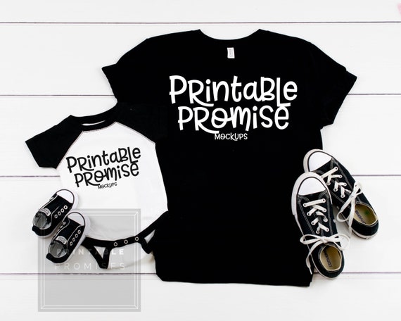 Adult Infant-Shirt Mockups Family Shirt Mockup Photo Style