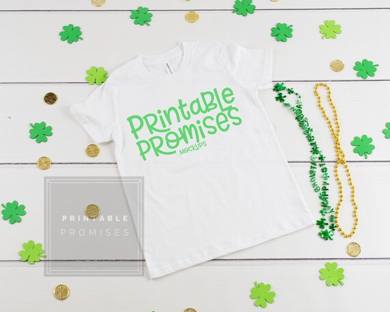 Toddler St Paticks Shirt Mockups Bella Canvas 3001y White