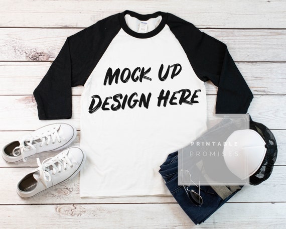 Download Free Gildan 570 Adult Unisex 3 4 Raglan Sleeve Red Black (PSD) - Free Mockup For Designer Vista ...