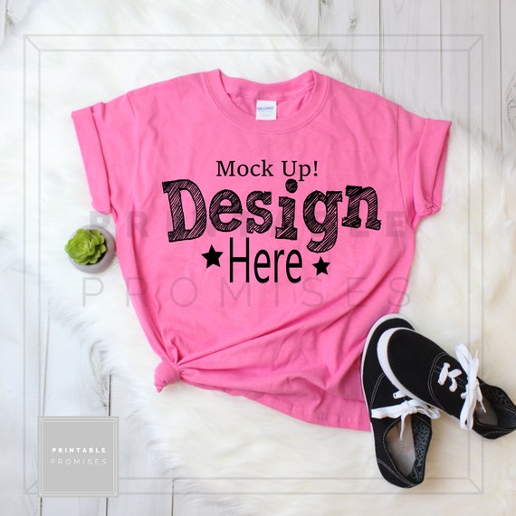 Gildan Azalea Youth Shirt Mock Up Girls Shirt Mockup