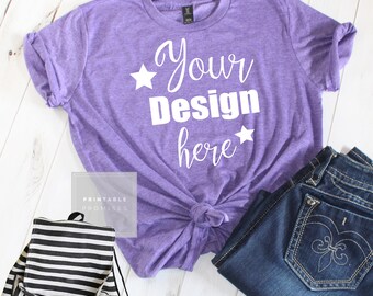 Download Free Anvil Heather Purple T Shirt Mock Up Purple Shirt Mockups Flatlay Photography Stock Photos SVG Display Shirt Tee Short Sleeve Shirt PSD Template