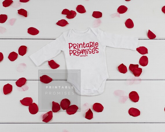 Blank White Longsleeve Baby Bodysuit Mockups Infant One Piece