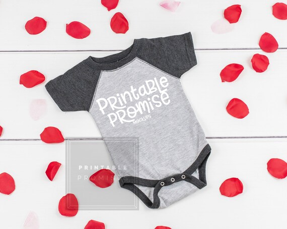Blank Grey Baseball Baby Bodysuit Mockups Rabbit Skins 4430
