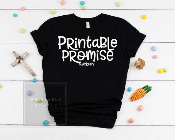 Easter Shirt Mock Up Bella Canvas 3001 Black Unisex Easter Shirt Mock Up Bella Canvas 3001 Black Unisex