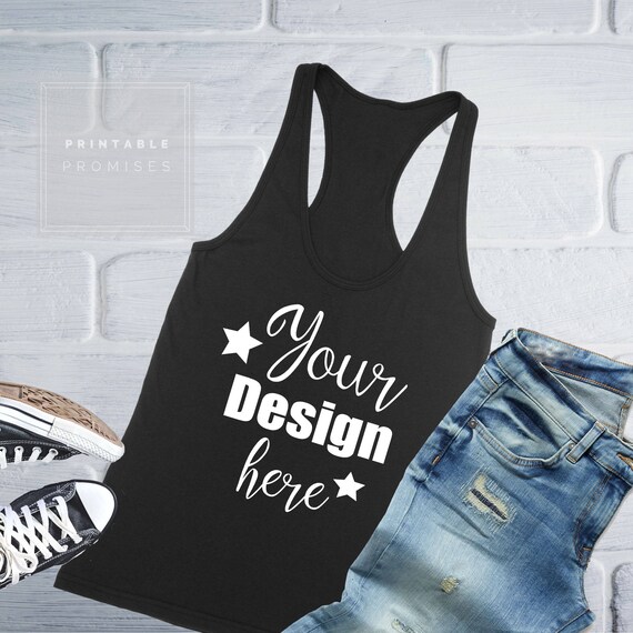 Blank Racer Tank Top Shirt Apparel Mockup Tank Stock