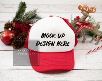 Download Christmas Red Trucker Hat Mock Upss Mock Up Baseball Hat Blank Hat Cap Mockup Jpg Digital Download Hat Mockup Trucker Hat Photo Mockup Psd Templates Download Free PSD Mockup Templates