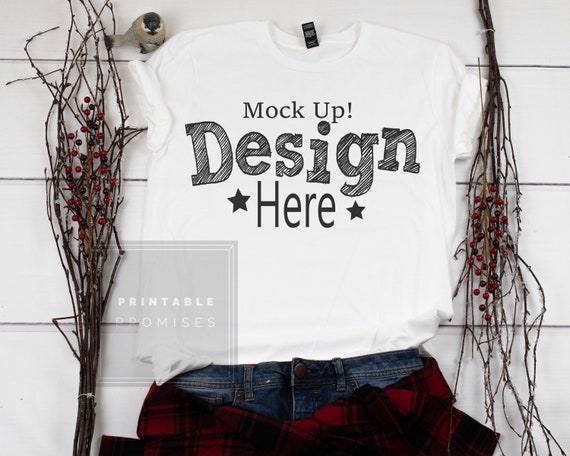 Christmas Shirt Mockup Anvil 980 Unisex Whitet-Shirt Mock Christmas Shirt Mockup Anvil 980 Unisex Whitet-Shirt Mock