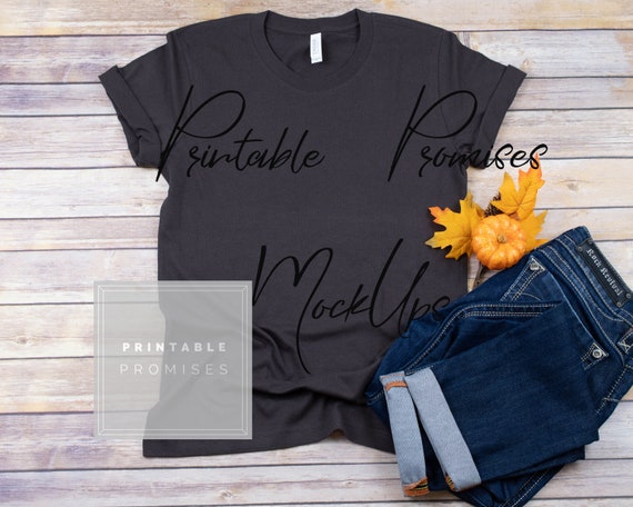 Bella Canvas Unisex 3001 Brown Fall T-Shirt Mockup