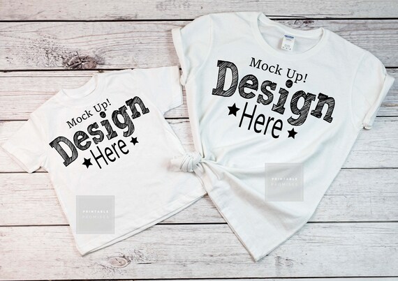 Adult Child White Shirt Mockup Family White Shirt T-Shirt Adult Child White Shirt Mockup Family White Shirt T-Shirt