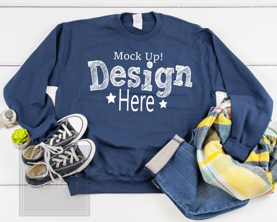 Download Free SweaT-Shirt Mockup Sport Navy Crew Neck SweaT-Shirt Display SweaT-Shirt (PSD) - Free Design ...
