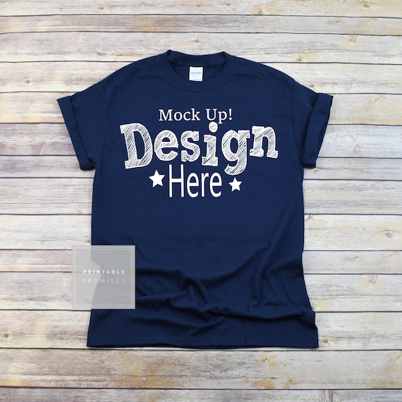 Download Free Gildan 500 Navy T-Shirt Mockup Navy Mockup Shirt (PSD ...