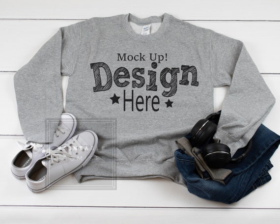 Sport Grey SweaT-Shirt Mockup Winter Shirt Stock Photo SweaT-Shirt Sport Grey SweaT-Shirt Mockup Winter Shirt Stock Photo SweaT-Shirt