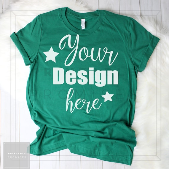 Kelly Green T-Shirt Mockup Green Mockup Shirt Women