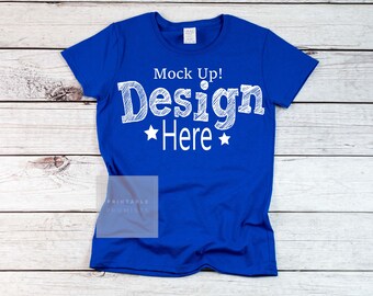 Download Gildan 500L Royal Blue Shirt Mockups, Gildan Royal Blue ...