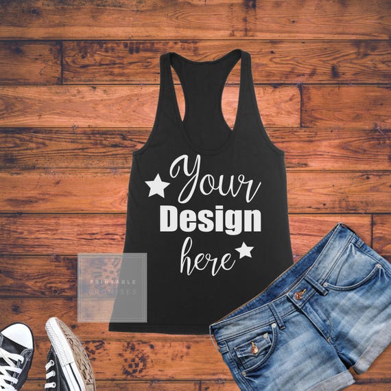 Racerback Tank Top Mockup Women Black Shirt Mockup Apperal