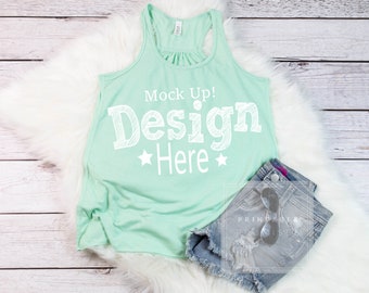 Download Bella Canvas 8800 Mint Tank Top Mockup Shirt Bella Canvas ...