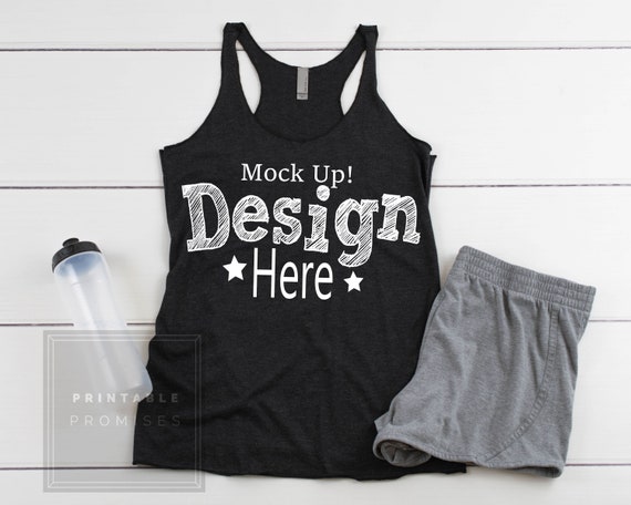 Gym Workout Muscle Tank Top Mockup Yoga Next Level